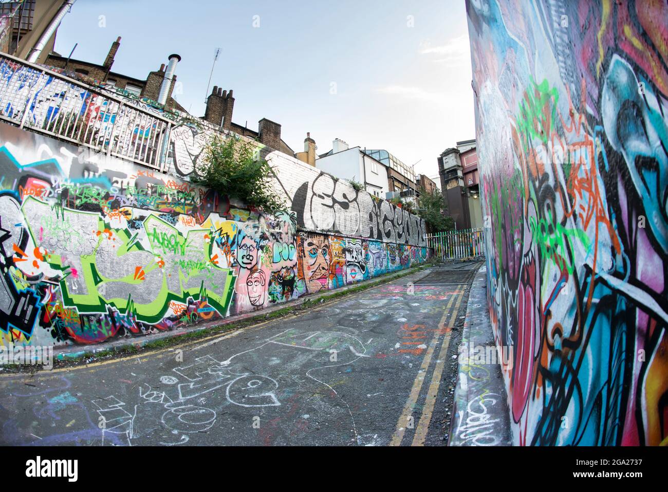 Le quartier des graffitis du tunnel, Londres Banque D'Images