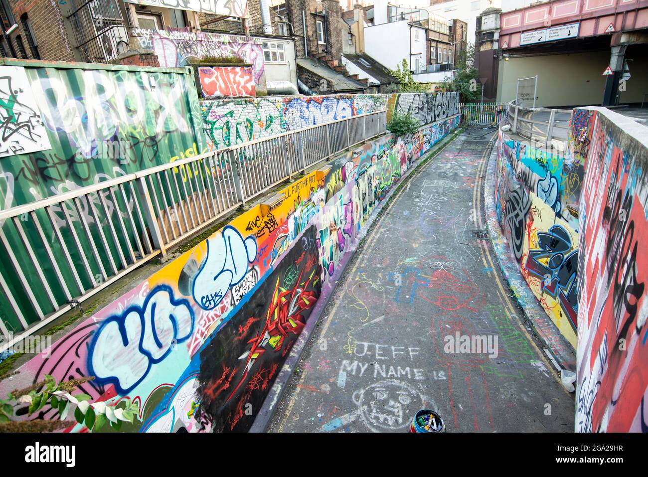 Le quartier des graffitis du tunnel, Londres Banque D'Images