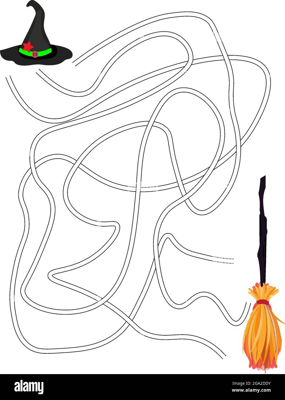 Halloween Maze jeu pour enfants.Fun éducatif effrayant thème de personnage Maze Puzzle Jeux pour enfants Illustration, adapté pour les jeux, livre imprimé, apps, Banque D'Images