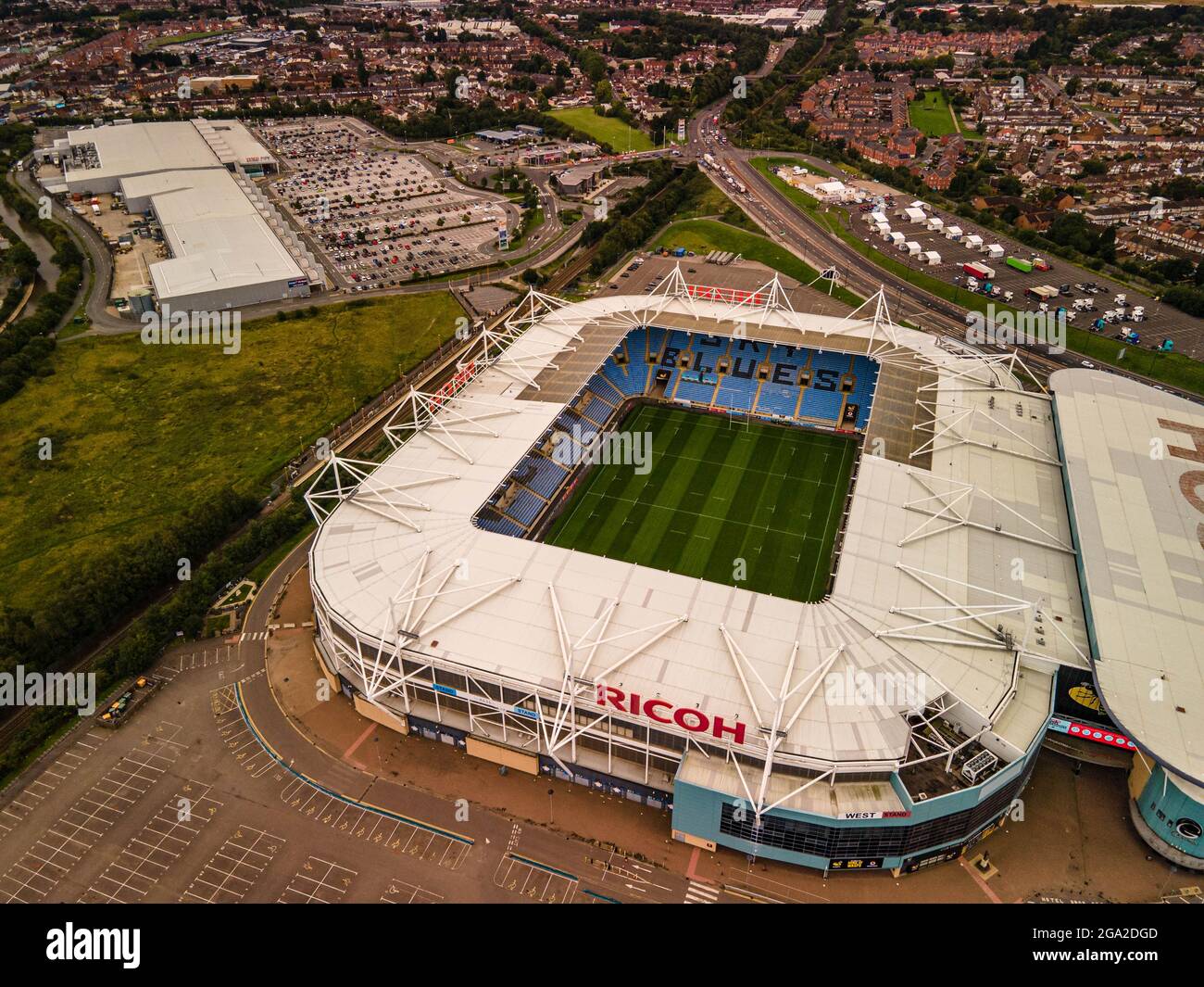 Rioch Arena photo aérienne Coventry City football Club Drone Photography Banque D'Images