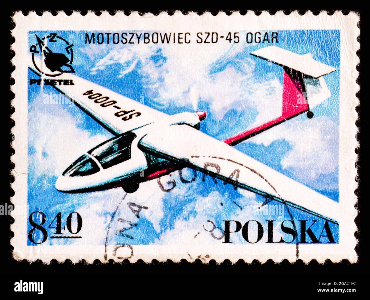 POLOGNE - VERS 1978: Timbre-poste de Pologne montrant l'avion SZD-45 Ogar 1973 Banque D'Images
