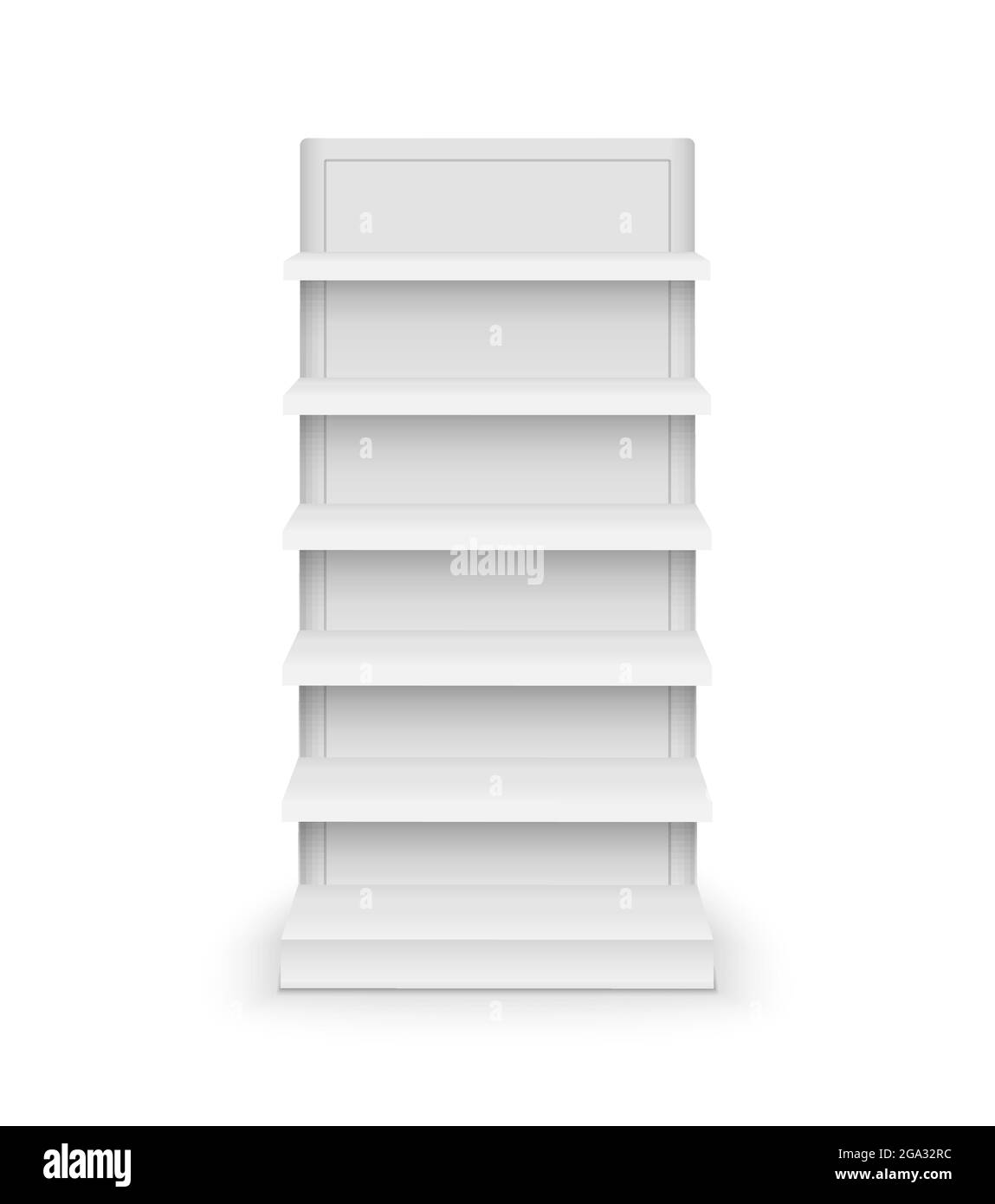 Meuble de supermarché pour magasin d'étagère. Les étagères de vente présentent des étagères de rack vectorielles vides Illustration de Vecteur