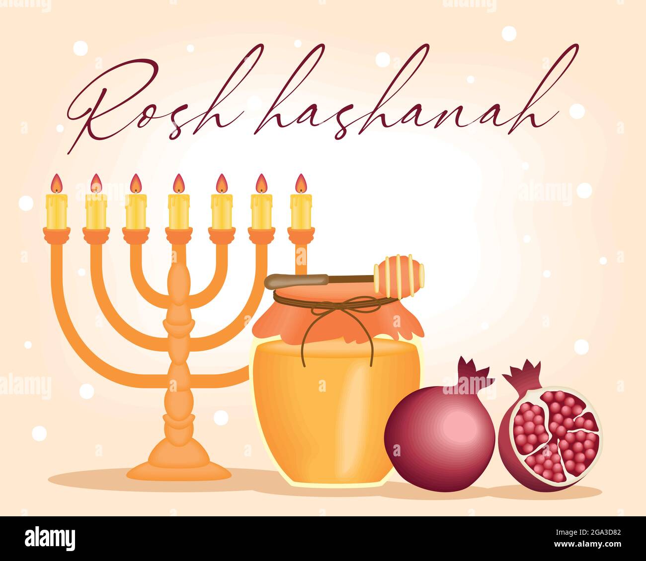 affiche de rosh hashanah avec lustre Illustration de Vecteur