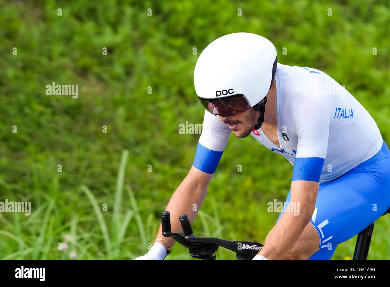 Albelto Bettiol (ITA), 28 JUILLET 2021 - Cyclisme : épreuve individuelle des hommes pendant les Jeux Olympiques de Tokyo 2020 au circuit international de Fuji à Shizuoka, Japon. (Photo de Shuraro Mochizuki/AFLO) Banque D'Images