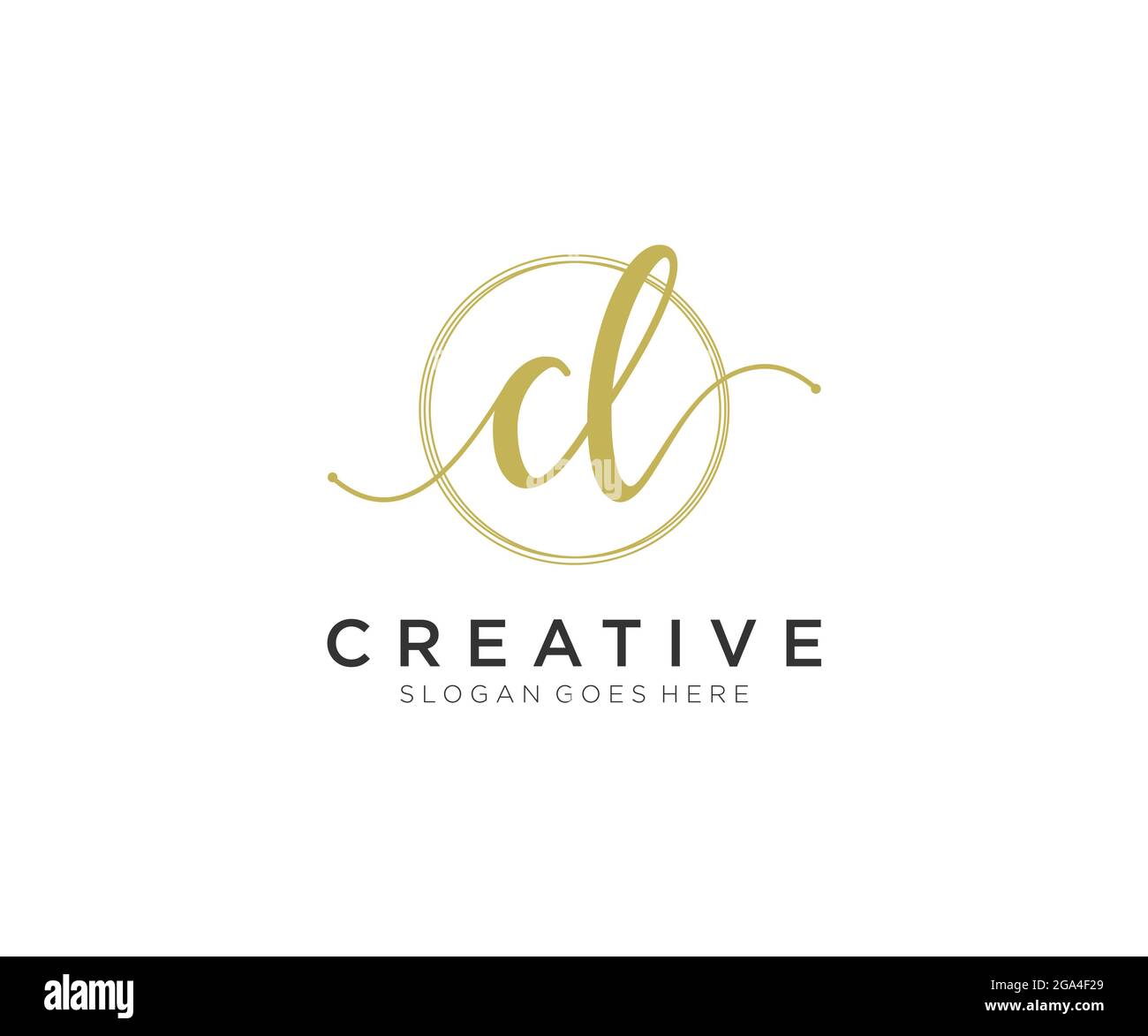CL logo féminin beauté monogramme et élégant logo design, écriture logo de la signature initiale, mariage, mode, floral et botanique avec la création Illustration de Vecteur