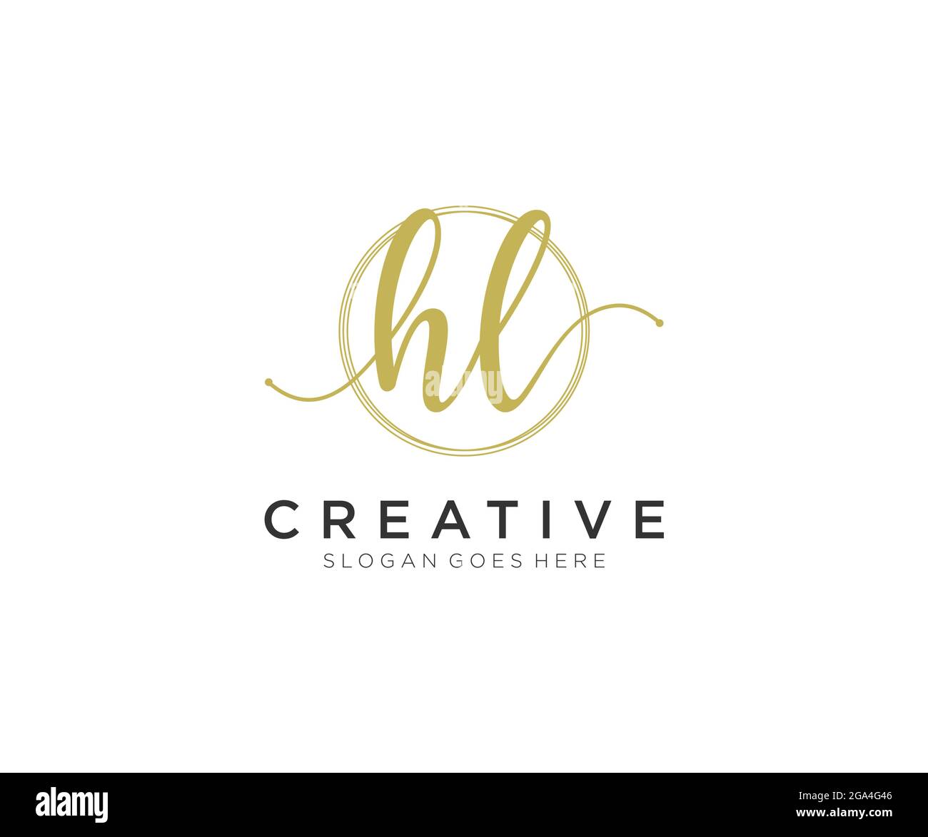 HL logo féminin beauté monogramme et élégant logo design, écriture logo de la signature initiale, mariage, mode, floral et botanique avec la création Illustration de Vecteur