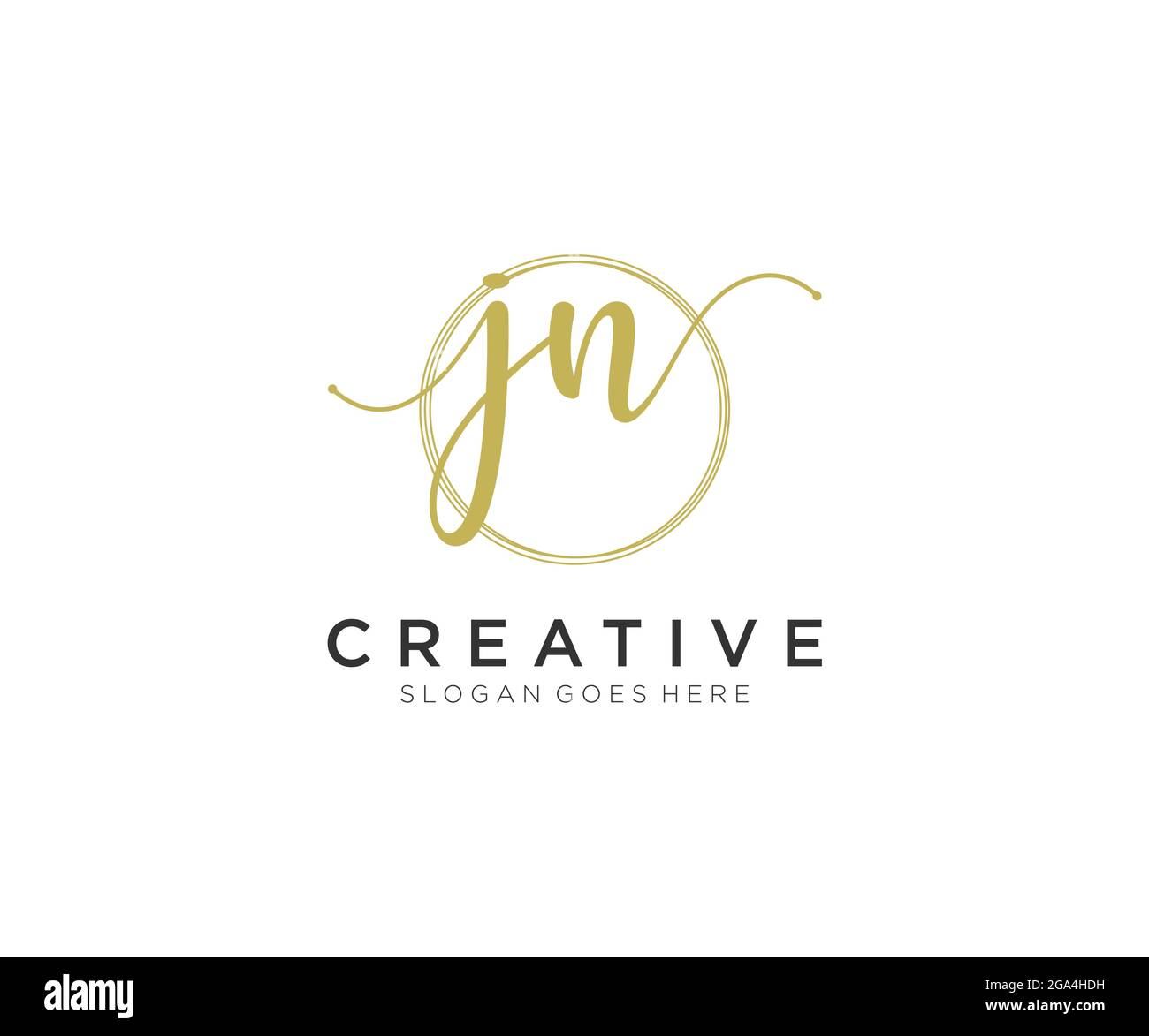 JN logo féminin beauté monogramme et élégant logo design, écriture logo de la signature initiale, mariage, mode, floral et botanique avec la création Illustration de Vecteur