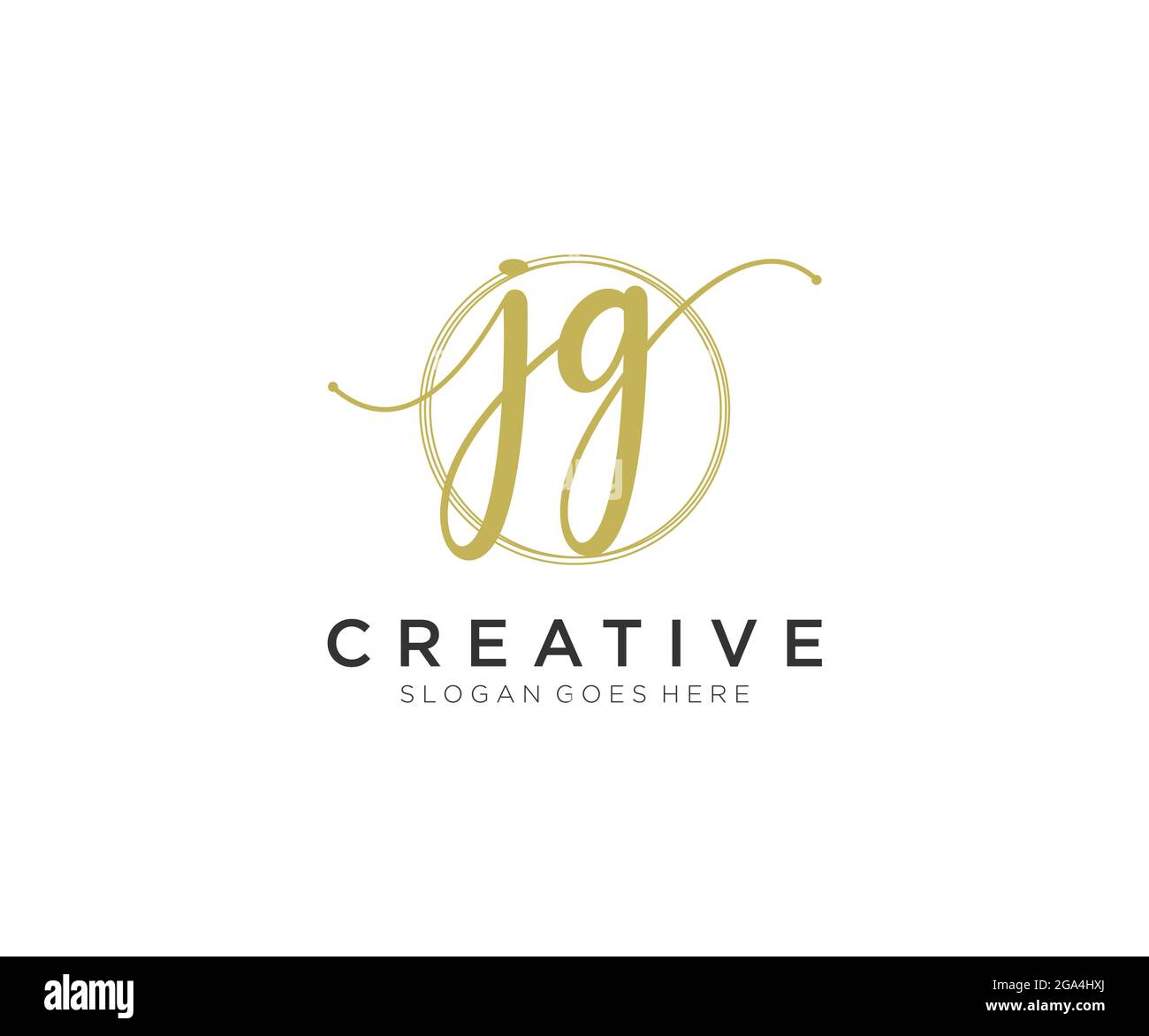 JG logo féminin beauté monogramme et élégant logo design, écriture logo de la signature initiale, mariage, mode, floral et botanique avec la création Illustration de Vecteur