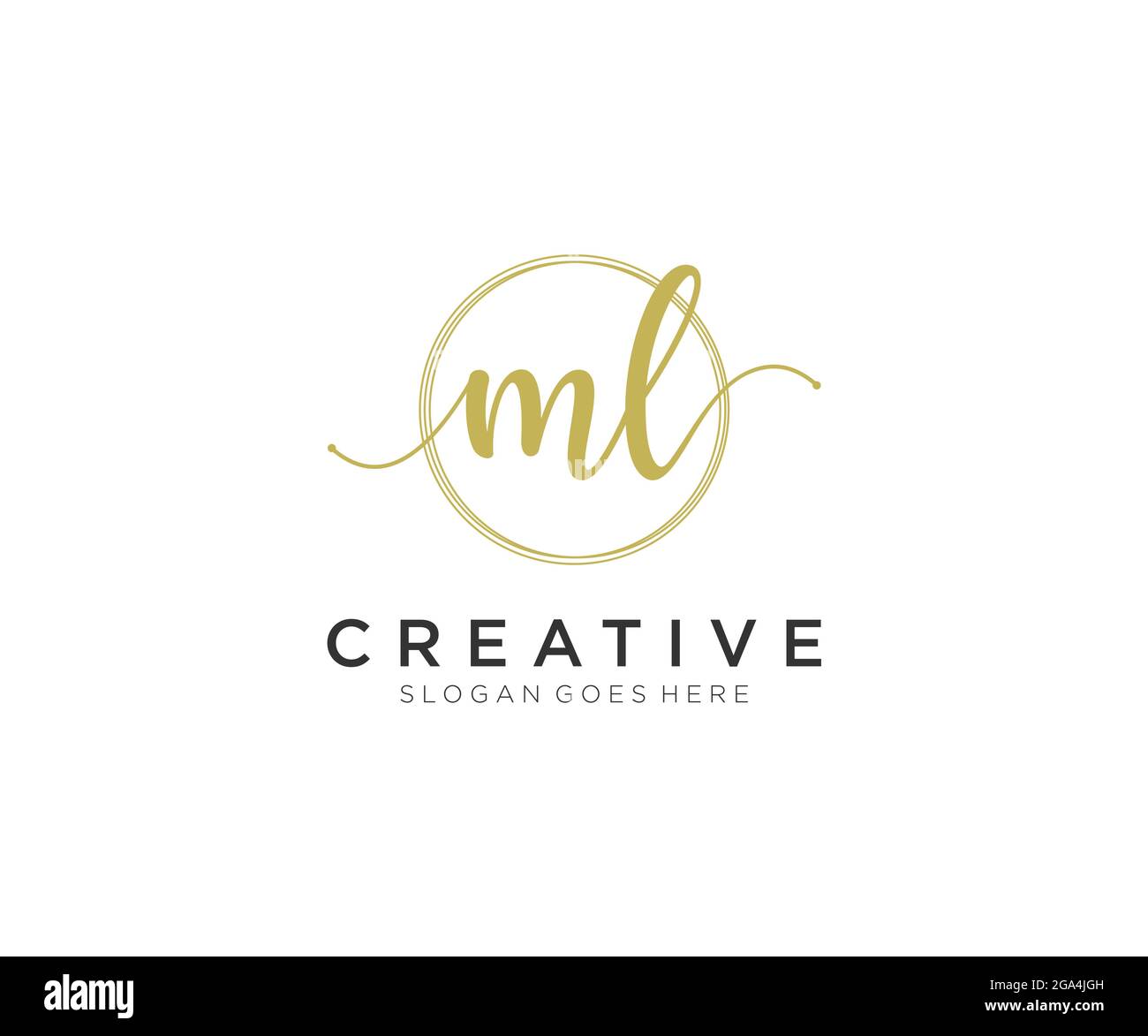 ML logo féminin beauté monogramme et élégant logo design, écriture logo de la signature initiale, mariage, mode, floral et botanique avec créatif Illustration de Vecteur