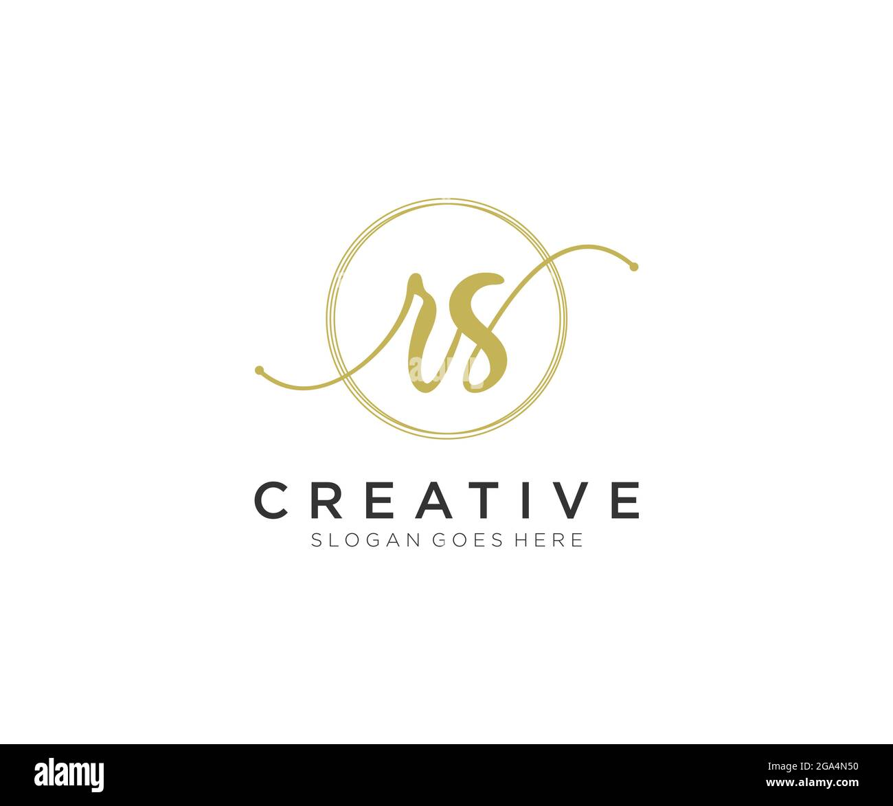 Logo RS féminine beauté monogramme et élégant logo design, écriture du logo de la signature initiale, mariage, mode, floral et botanique avec la création Illustration de Vecteur