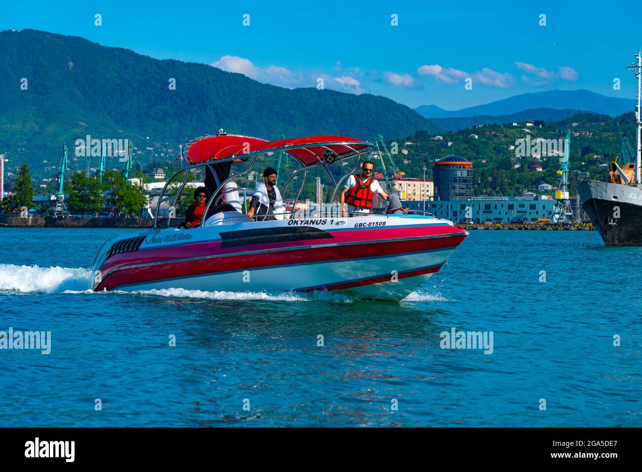 Batumi, Géorgie - 7 juin 2021 : excursion en bateau sur la mer Noire Banque D'Images