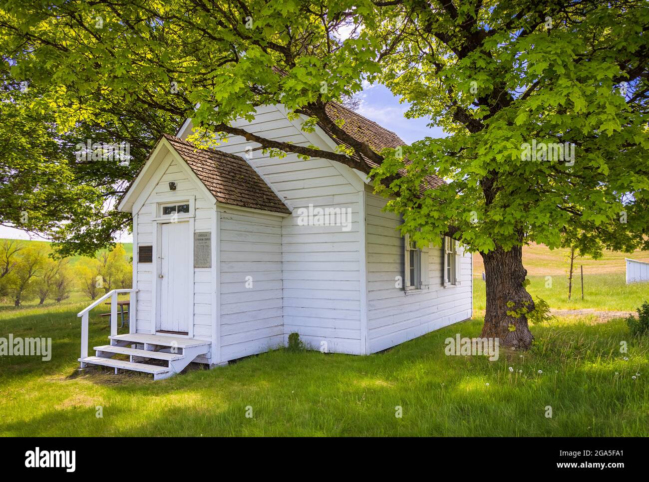 L'église luthérienne Cordelia a été dédiée par le pasteur Peter Carlson le 15 décembre 1883 et est le plus ancien bâtiment luthérien de l'État de l'Idaho. Banque D'Images