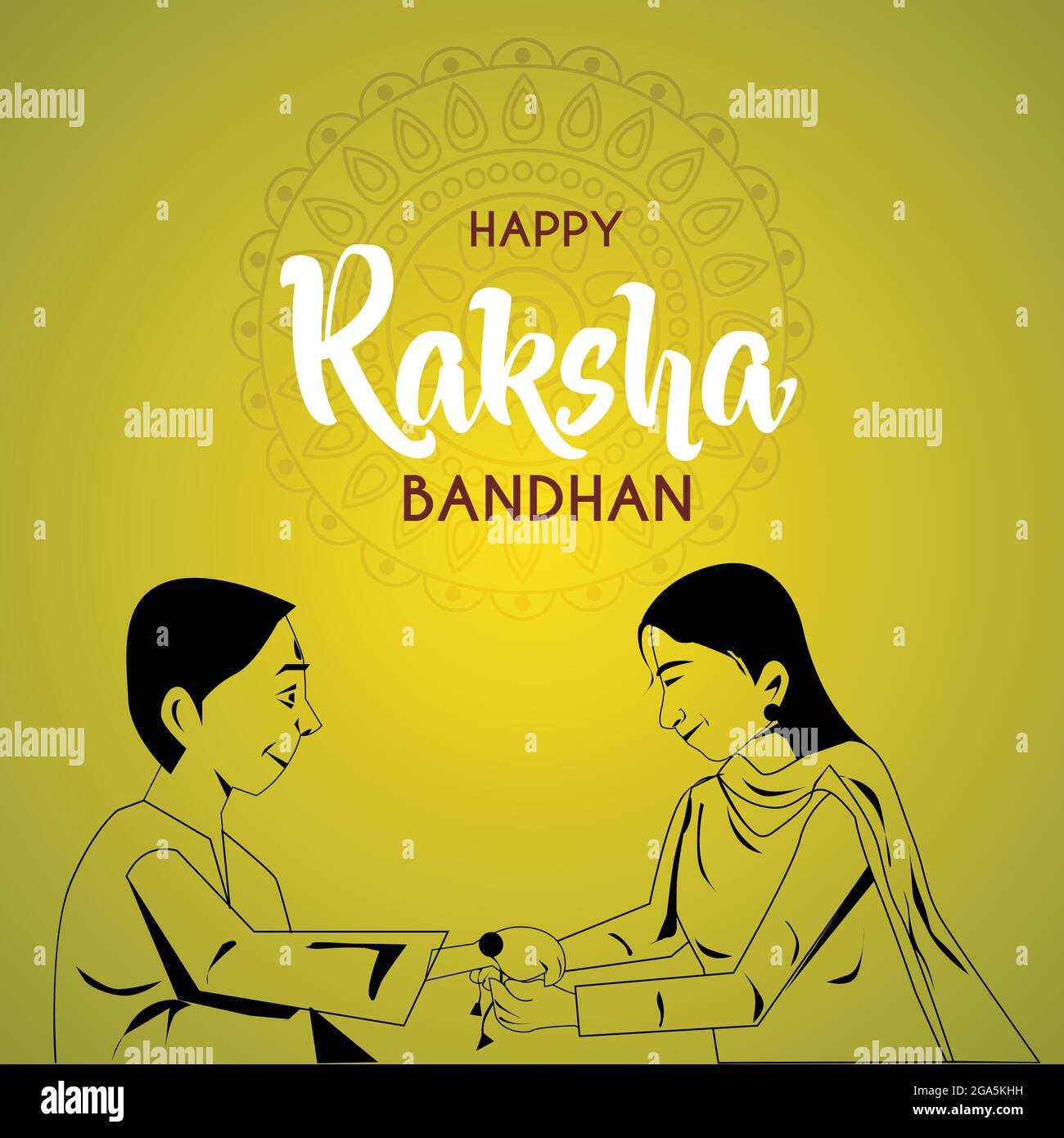Happy Raksha Bandhan Festival carte de vœux modèle Design Vector Illustration. dessin de frère indien et de soeur Illustration de Vecteur Happy Raksha Bandhan Festival carte de vœux modèle Design Vector Illustration. dessin de frère indien et de soeur Illustration de Vecteur