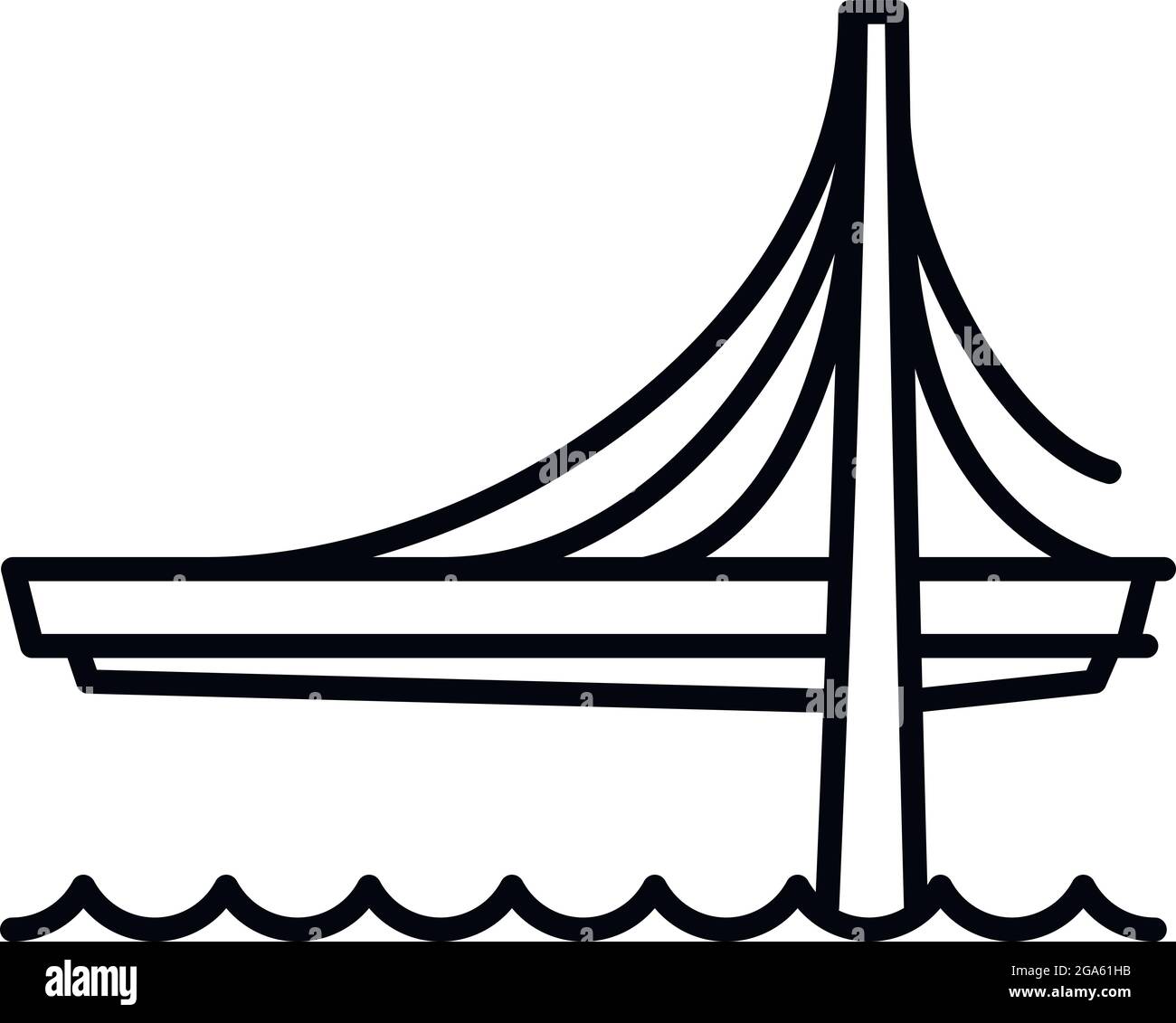 Icône de route du pont. Icône vectorielle de la route du pont pour la conception de sites Web isolée sur fond blanc Illustration de Vecteur