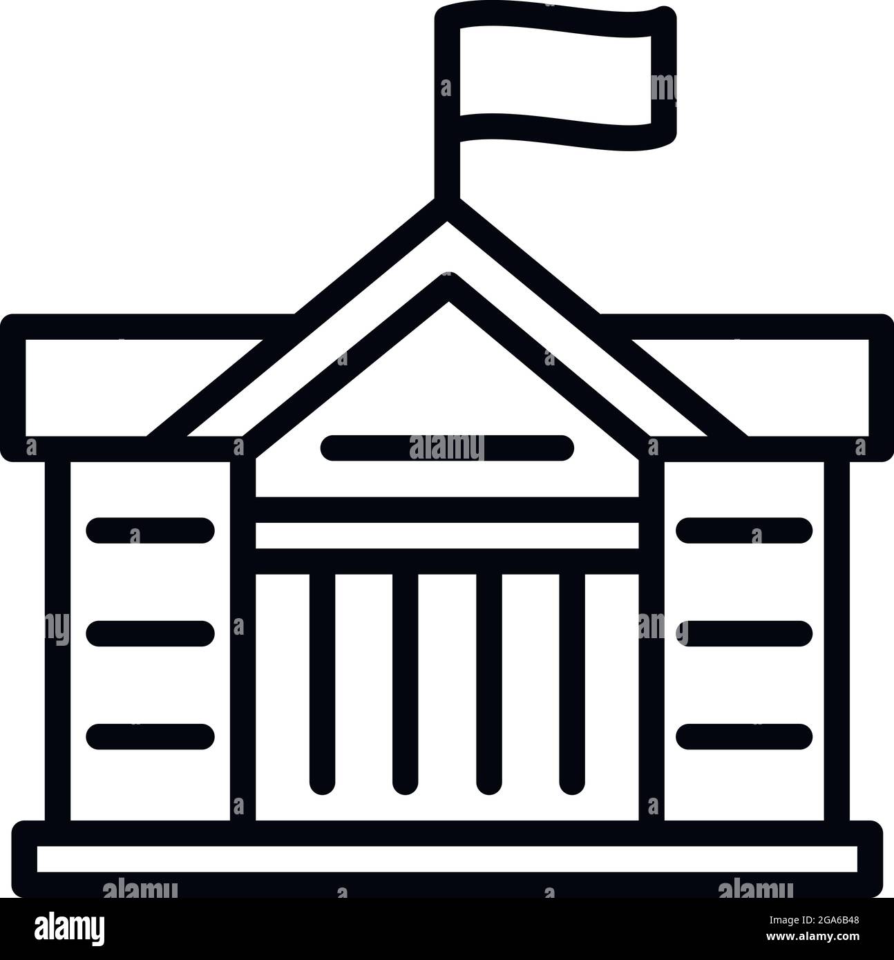 Icône drapeau du palais de justice. Contour drapeau du palais de justice icône vectorielle pour la conception de sites Web isolée sur fond blanc Illustration de Vecteur