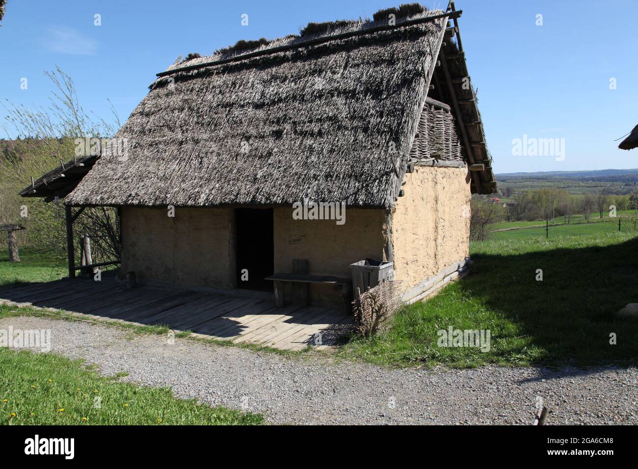 Chalet de campagne, musée en plein air à Huta Szklana, swietokrzyskie, Pologne, intérieur d'un chalet de campagne, architecture rurale, Huta Szklana, Banque D'Images