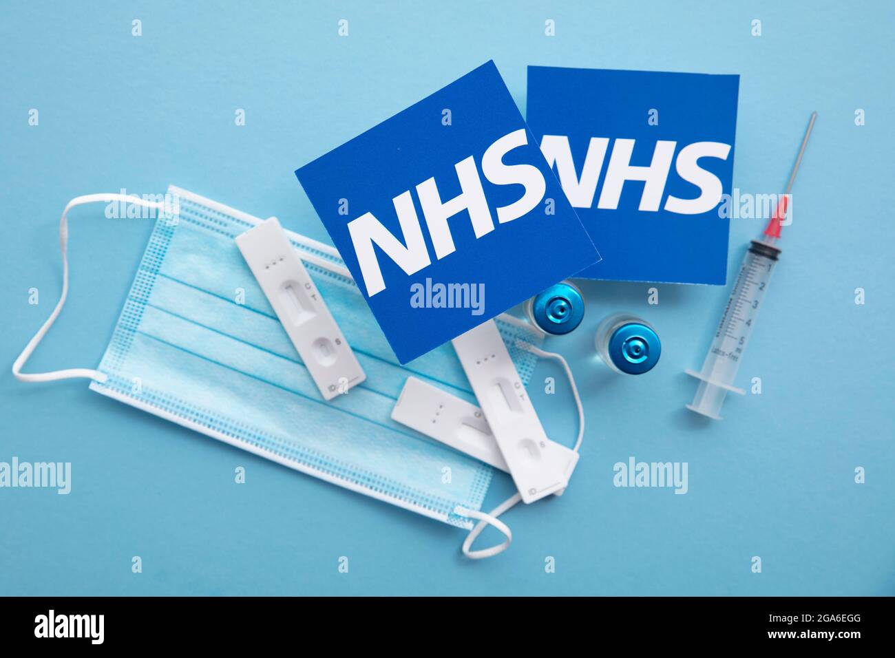 LONDRES, Royaume-Uni - juillet 2021: NHS National Health Service covid vaccin fond Banque D'Images