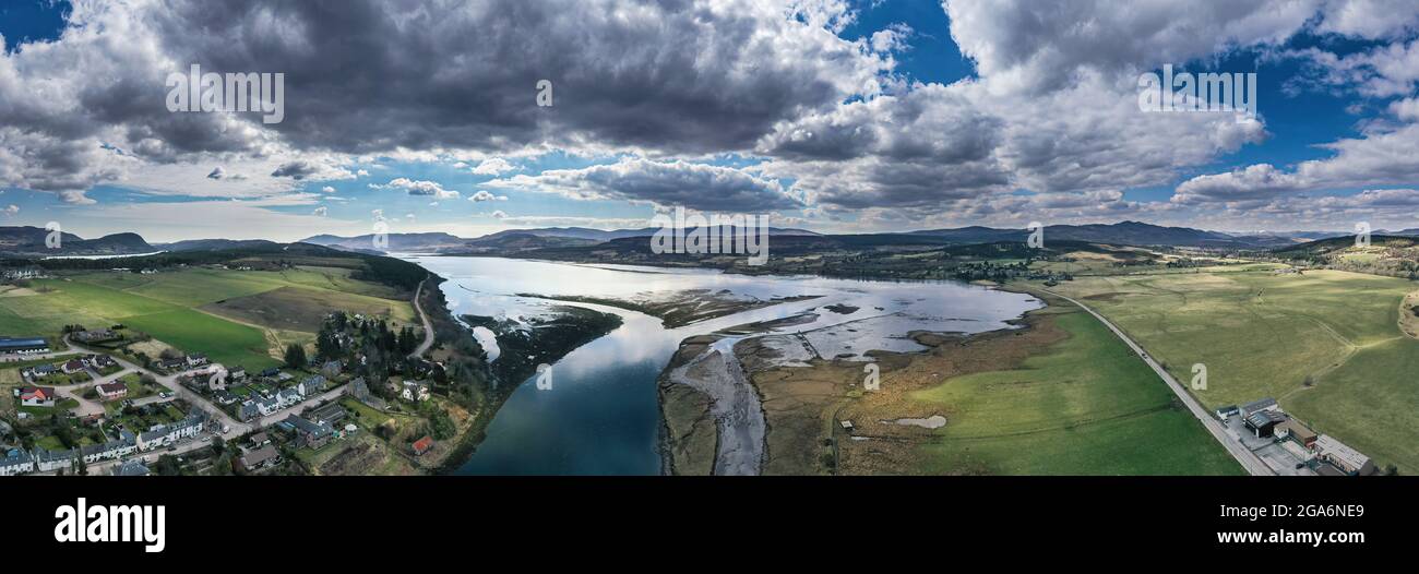 Kyle de Sutherland, au-dessus du pont Bonar, Sutherland, Écosse. Banque D'Images