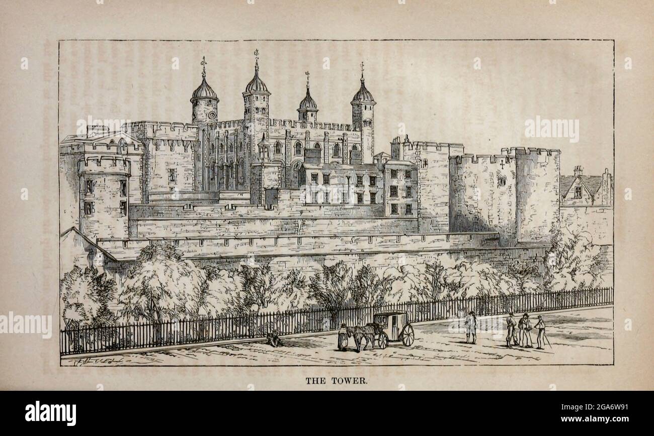 Tour de Londres du livre « Londres et ses environs : un guide pratique de la métropole et de ses environs, illustré par des cartes, plans et vues » par Adam et Charles Black publié à Édimbourg par A. & C. Black 1862 Banque D'Images