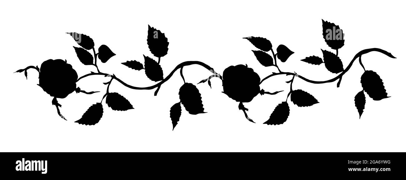 Nature, rose rouge noir, design, motif d'illustration Banque D'Images