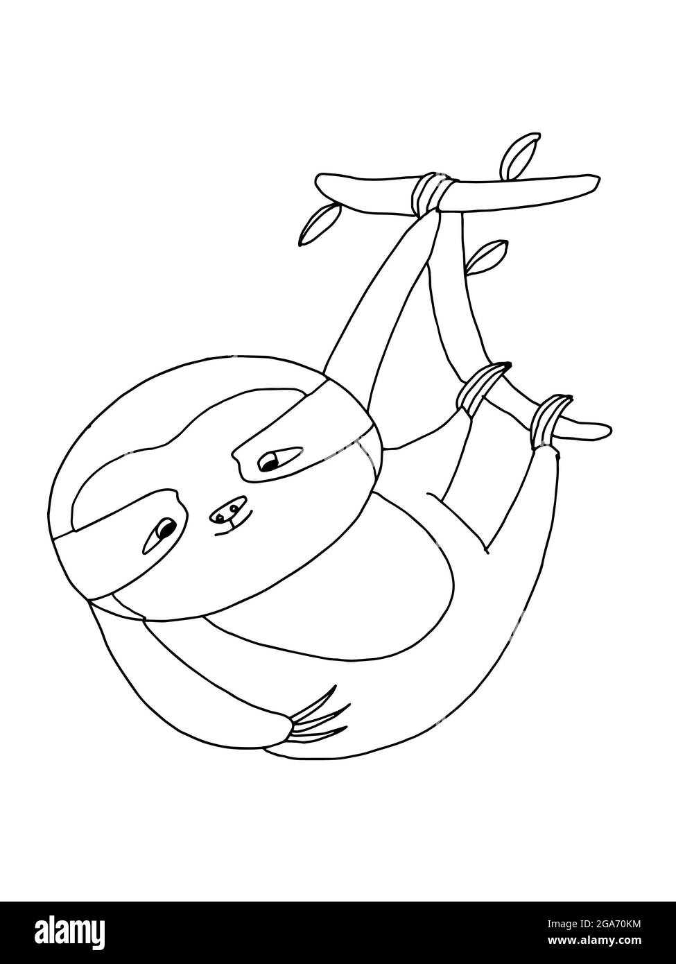 Mignon, sloth, illustration de l'arrière-plan de l'art Banque D'Images