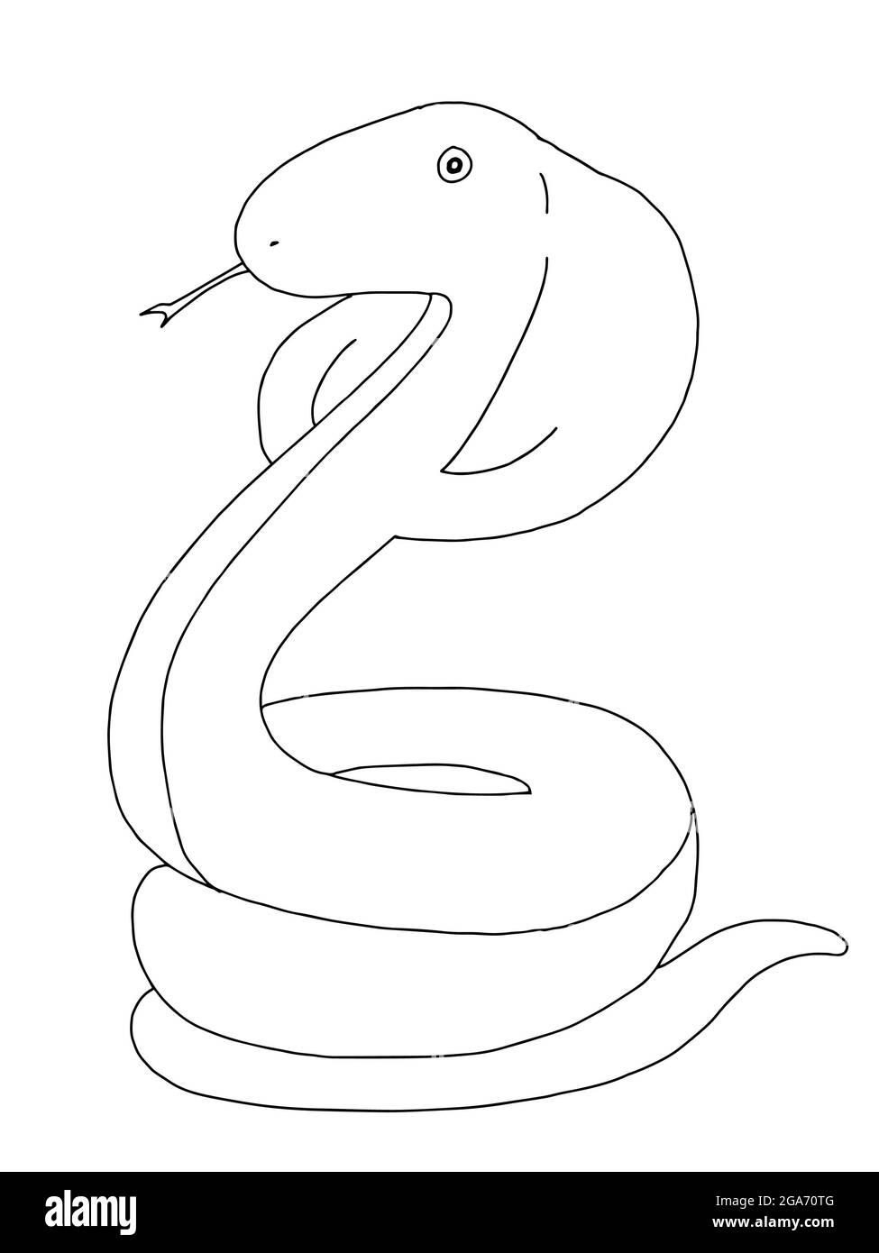 mignon, dessin animé, cobra, illustration d'animaux. Banque D'Images