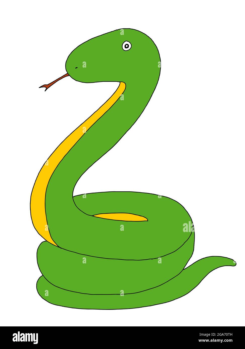 mignon, dessin animé, serpent, illustration d'animal. Banque D'Images