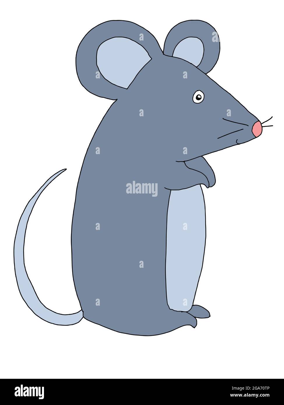 mignon, dessin animé, illustration d'animal de souris. Banque D'Images