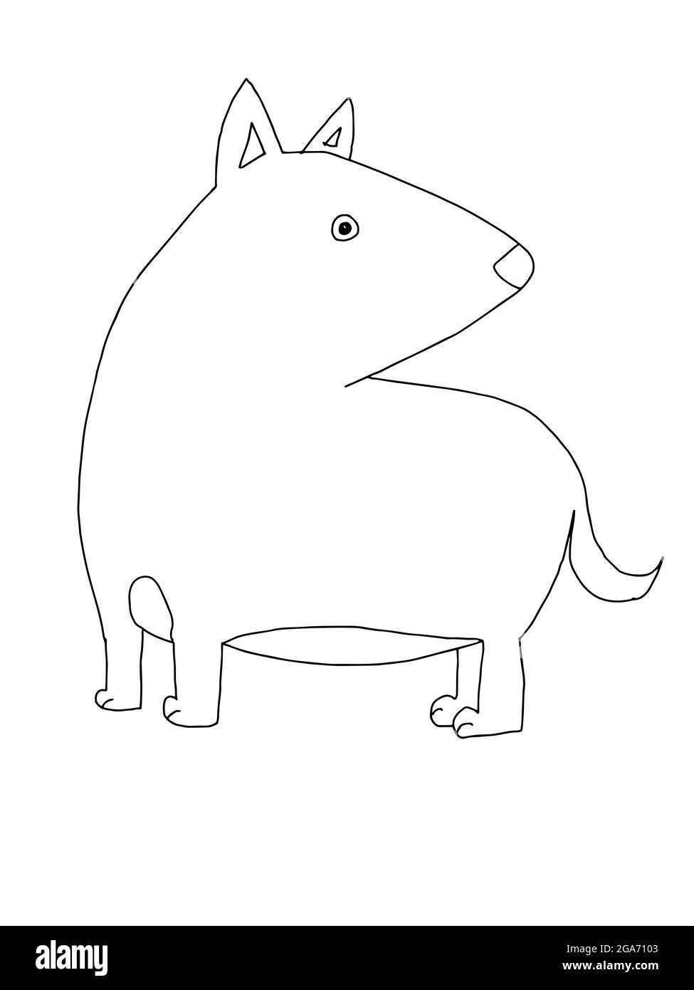 mignon, dessin animé, loup, illustration d'animaux. Banque D'Images