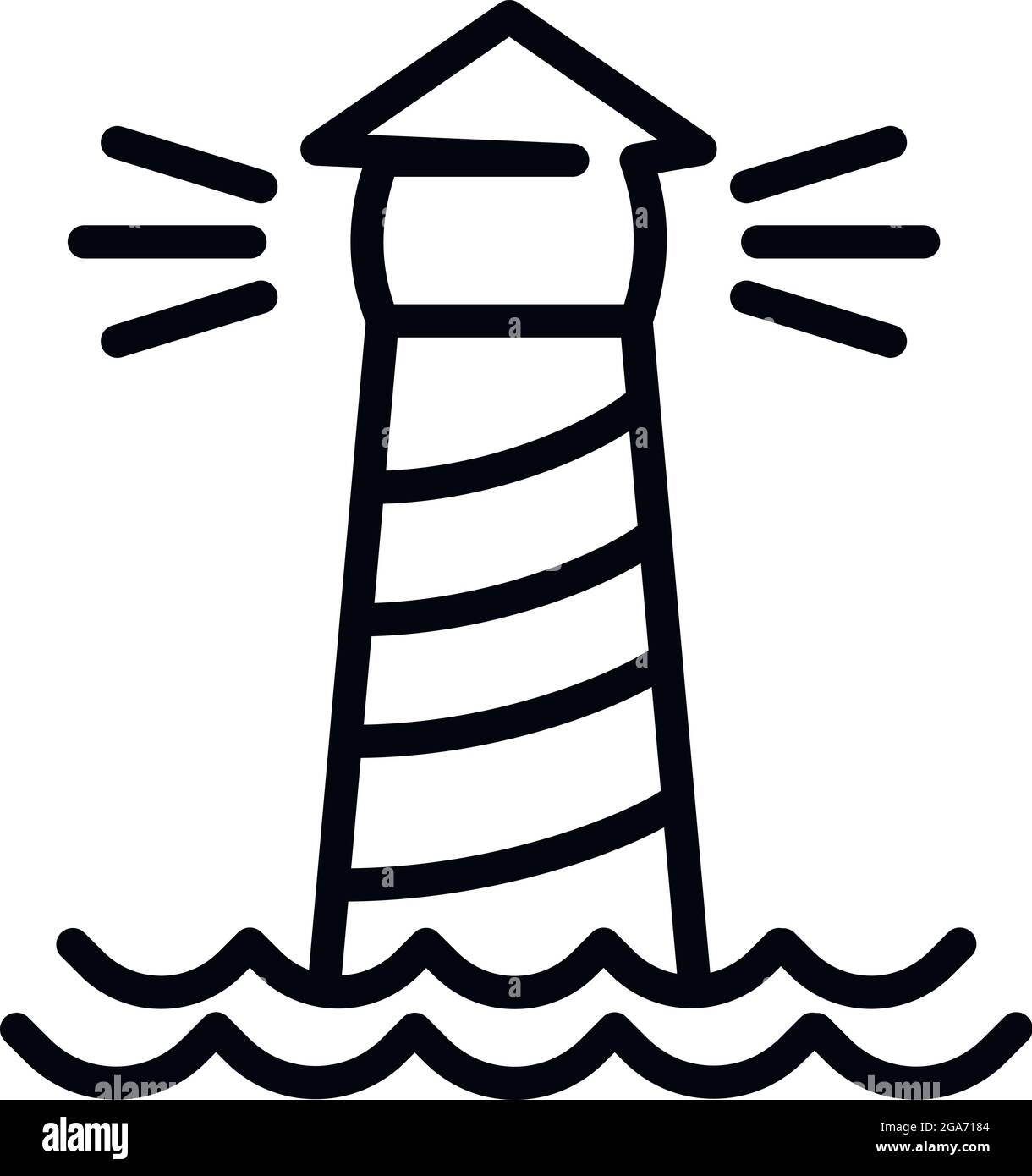 Icône phare. Outline Lighthouse Vector Icon pour la conception de sites Web isolé sur fond blanc Illustration de Vecteur