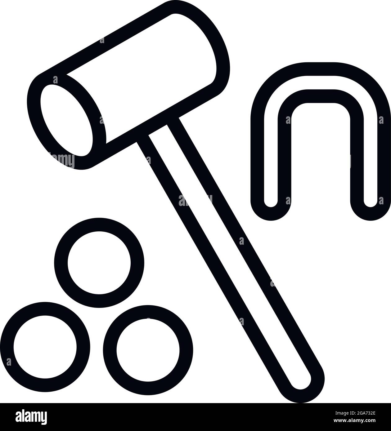 Icône en forme de maillet croquet. Contour Croquet icône de vecteur de maillet pour la conception de Web isolée sur fond blanc Illustration de Vecteur