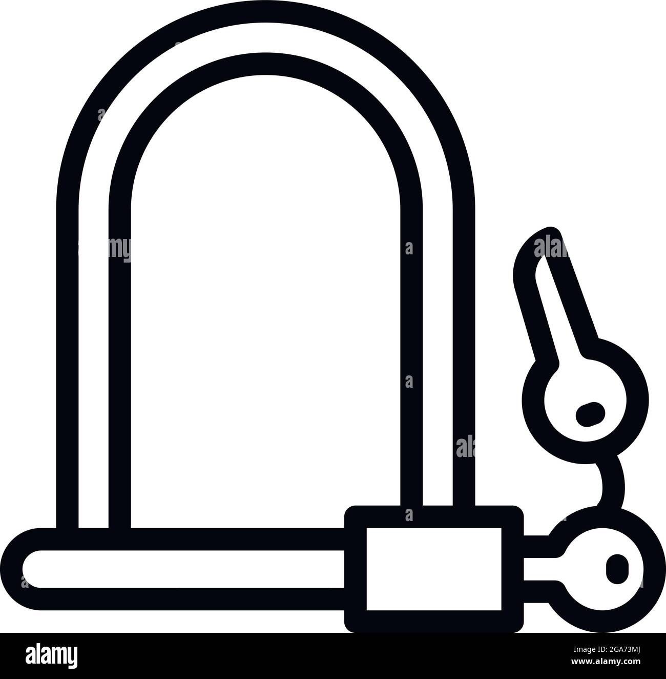 Icône de cadenas de vélo. Contour Bike cadenas icône vectorielle pour la conception de sites Web isolée sur fond blanc Illustration de Vecteur