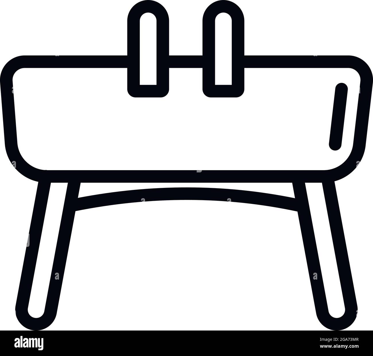 Icône du cheval de gymnastique latéral. Contour Gym côté cheval vecteur icône pour la conception de sites Web isolé sur fond blanc Illustration de Vecteur