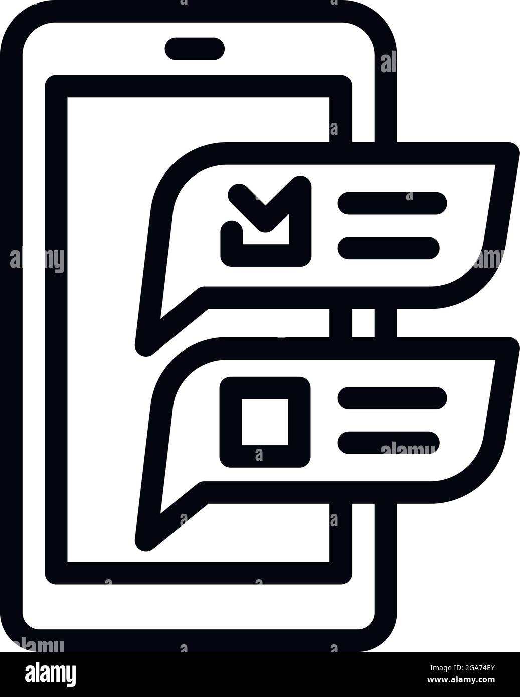 Icône de vote par téléphone en ligne. Outline téléphone en ligne vote vector icône pour la conception Web isolée sur fond blanc Illustration de Vecteur