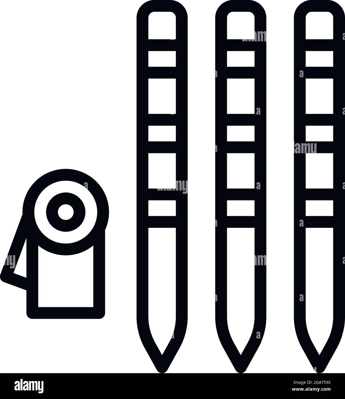 Icône croquet bois bâtons. Contour Croquet bois bâtonnets icône vectorielle pour la conception de sites Web isolé sur fond blanc Illustration de Vecteur