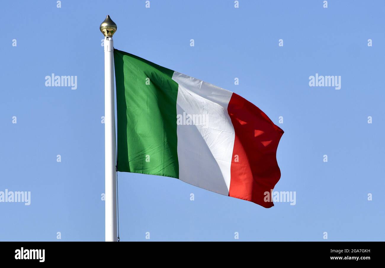 Drapeau italien tricolore Banque D'Images