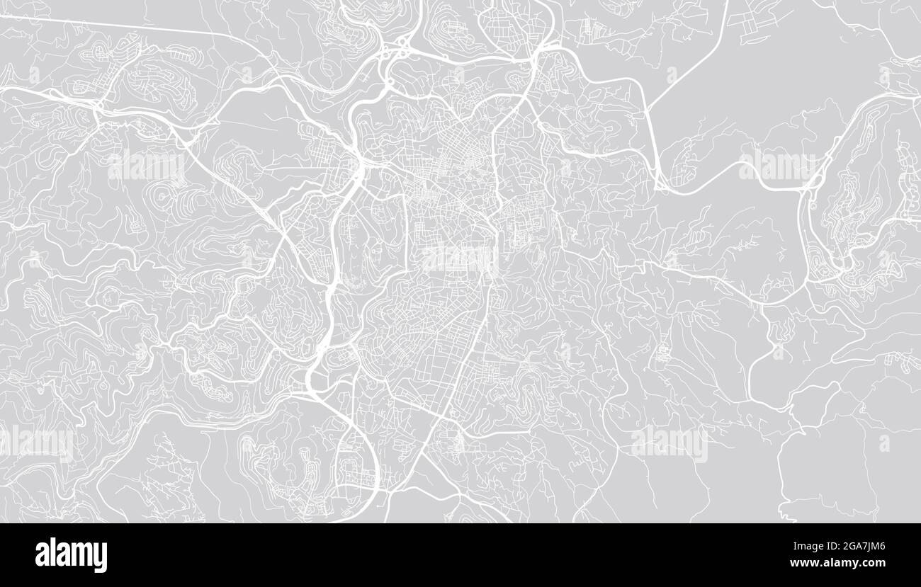 Carte urbaine vectorielle de Jérusalem, Israël, Moyen-Orient Illustration de Vecteur