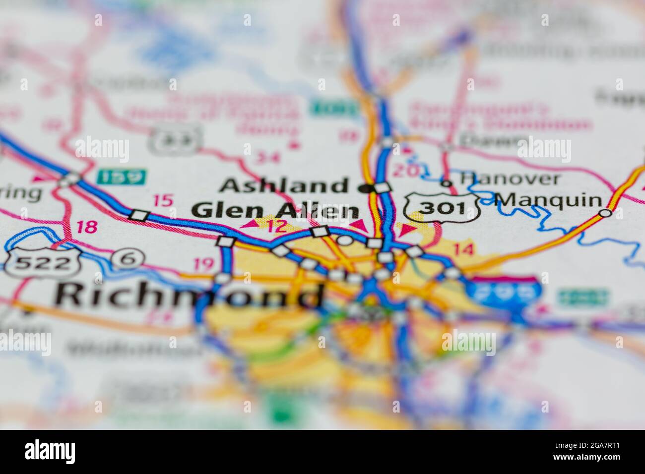 Carte de la virginie de glen allen Banque de photographies et d’images à haute résolution Alamy