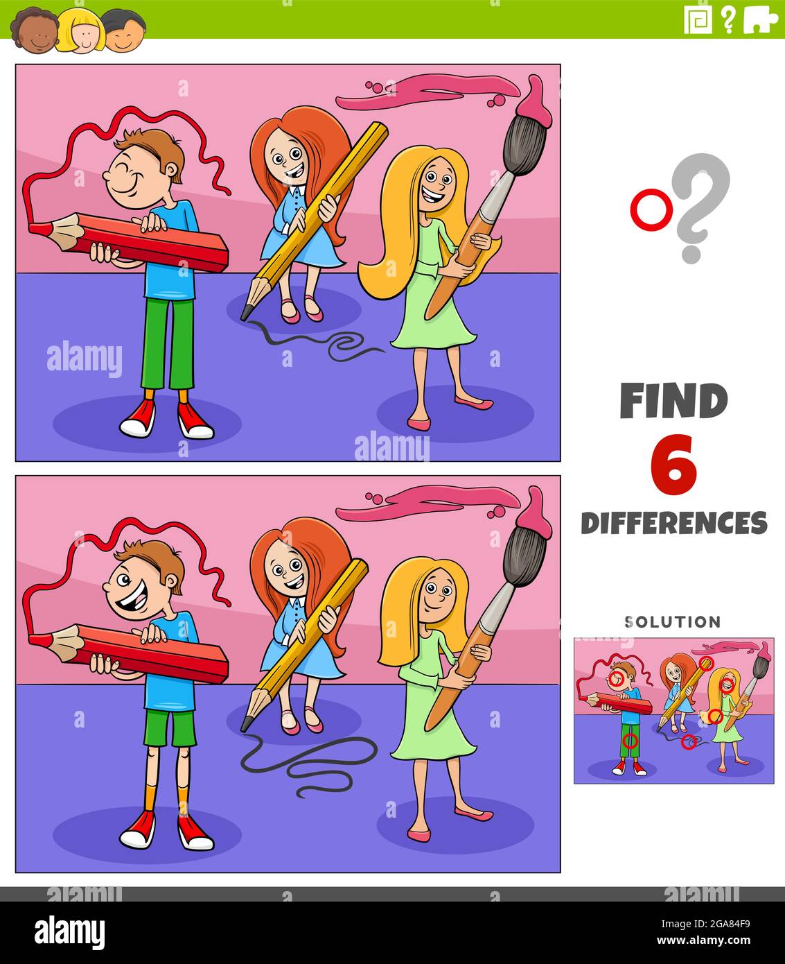 Illustration de dessin animé de trouver les différences entre les ...
