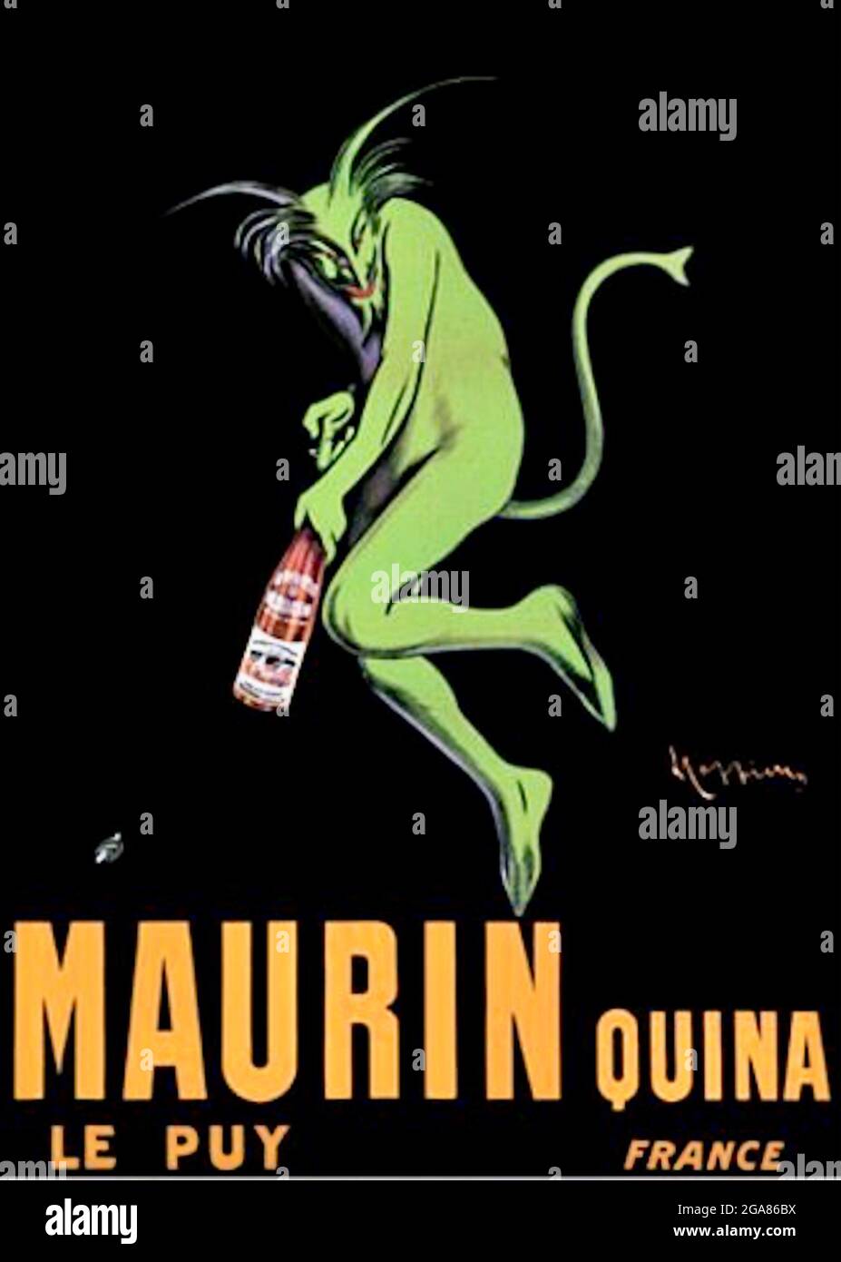 Affiche emblématique Leonetto Cappiello pour la boisson alcoolisée Maurin Quina Banque D'Images