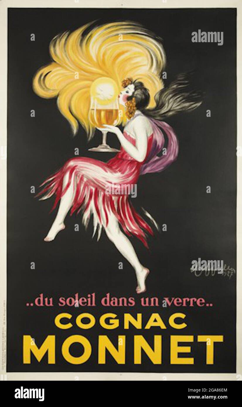 Leonetto Cappiello - Cognac Monnet - le soleil dans votre verre - 1927 Banque D'Images