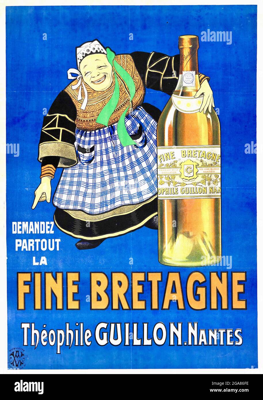 Affiche ancienne - distillerie Theophile Guillon Banque D'Images