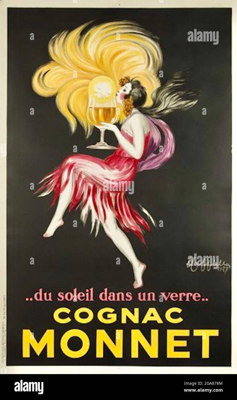 Leonetto Cappiello affiche ancienne - Cognac Monnet Banque D'Images