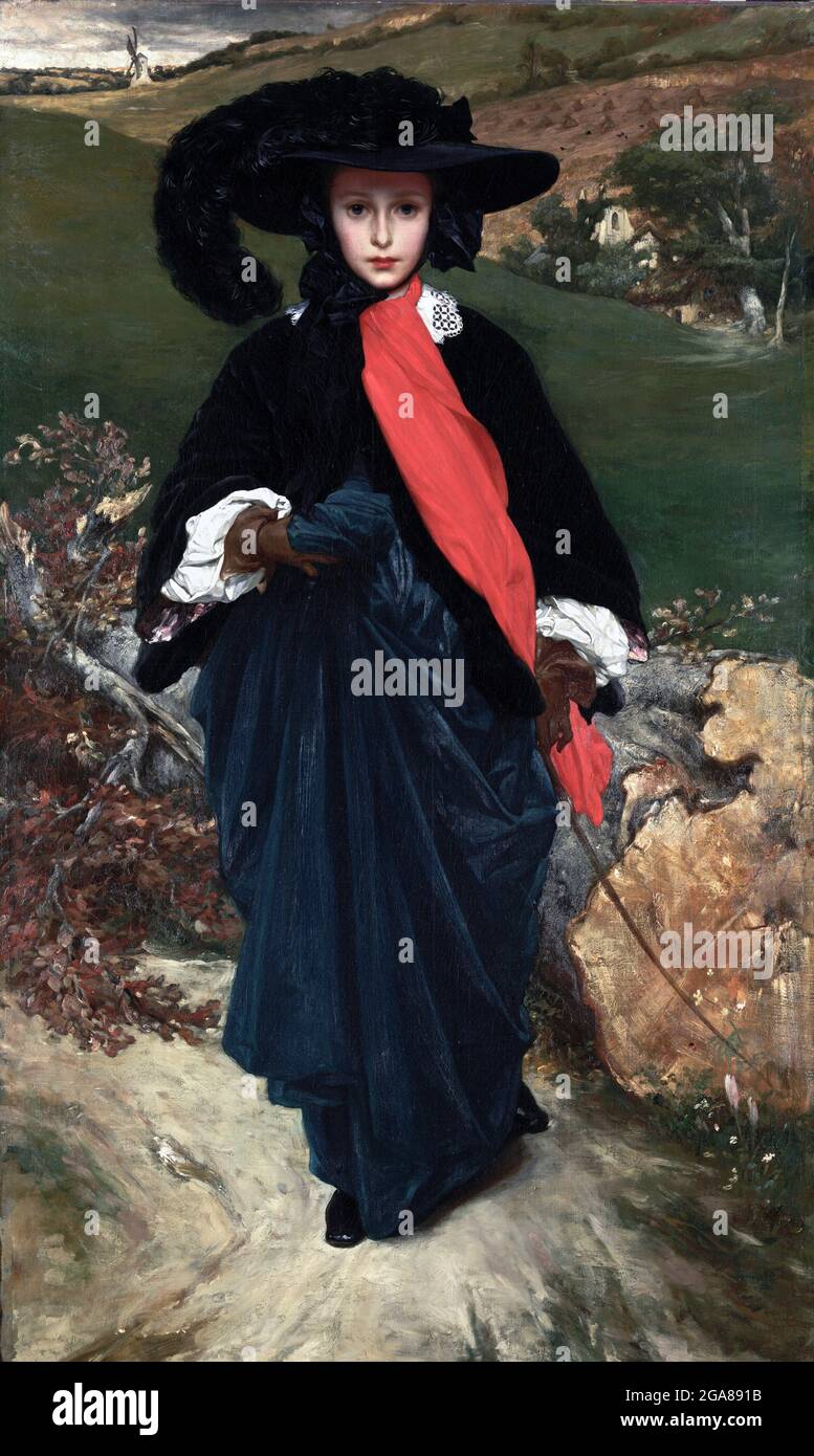 Portrait de May Sartoris par Sir Frederic Leighton (Lord Leighton : 1830-1896), huile sur toile, c. 1860 Banque D'Images
