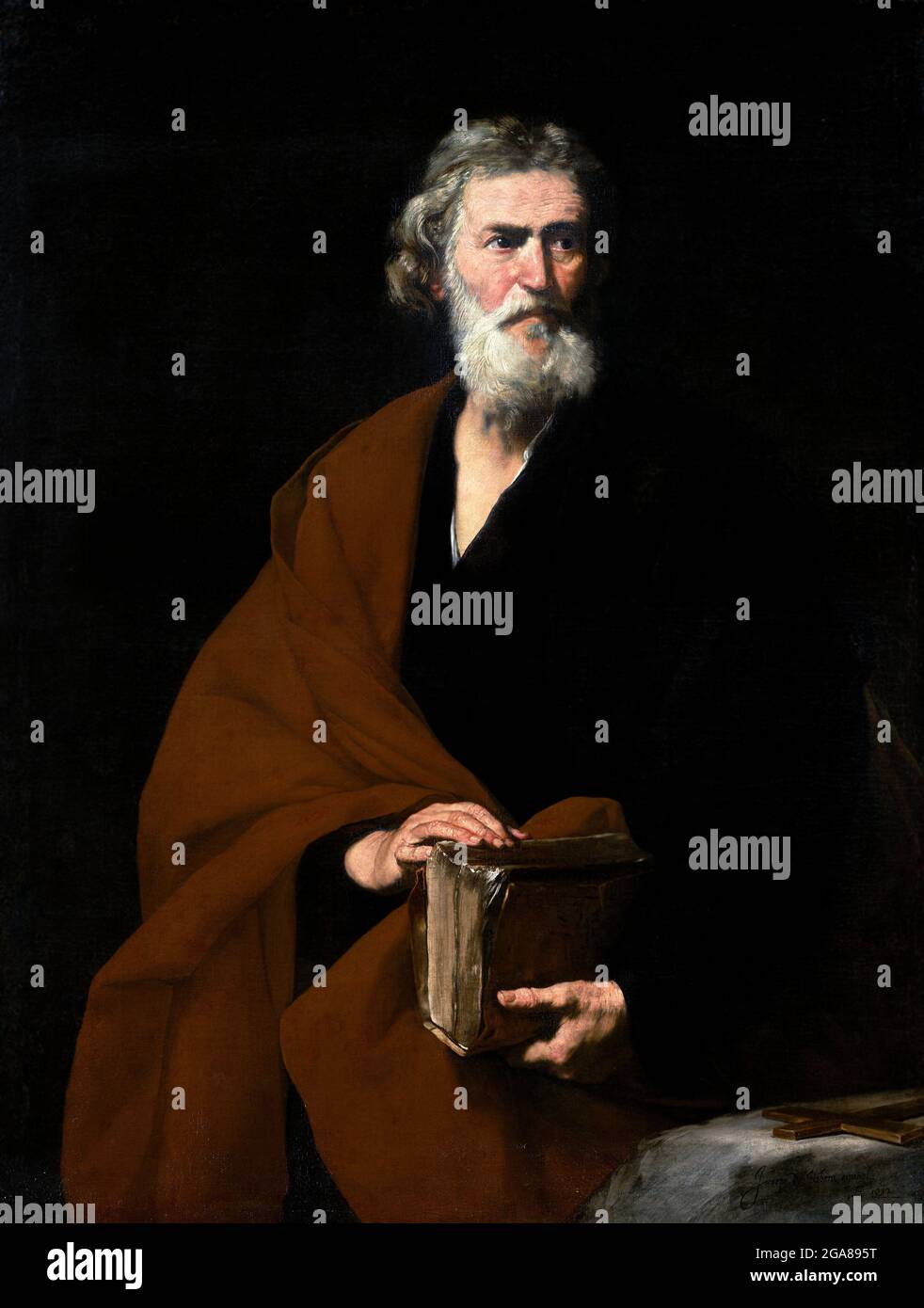 Saint Matthew par Jusepe de Ribera (José de Ribera : c.1591-1652), huile sur toile, 1632 Banque D'Images