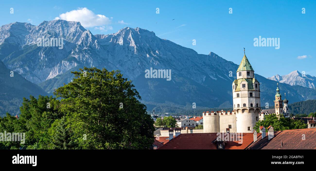 Vue panoramique de Hall dans le Tyrol Autriche Banque D'Images