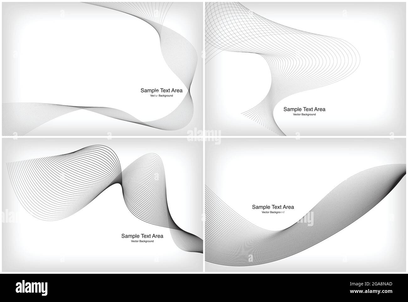 Ensemble vague moderne, groupes de packages Abstract Design. Vagues rayées de formes géométriques. Formes de conception graphique auxiliaire. Illustration de Vecteur