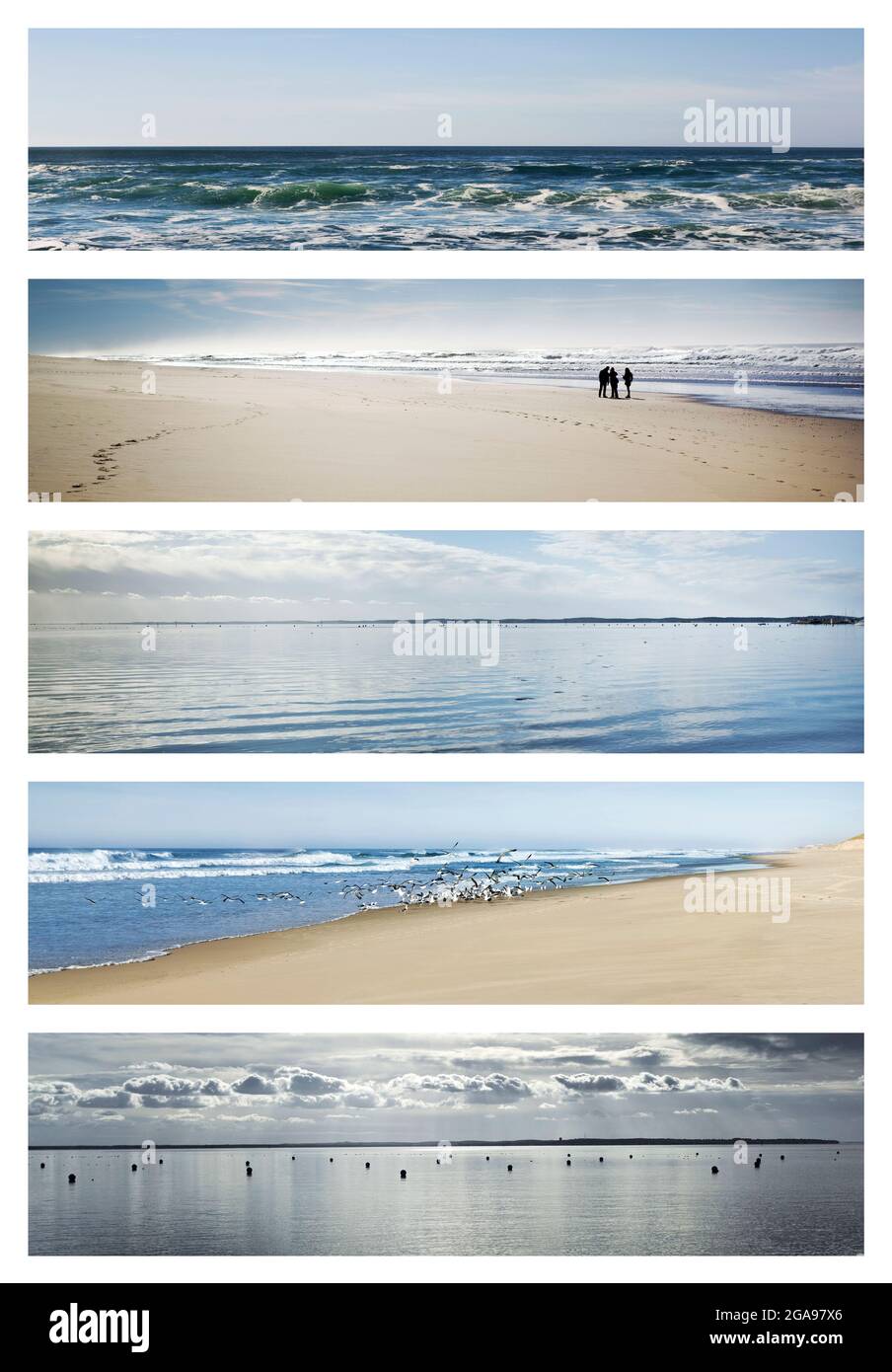 Divers paysages marins sur un collage d'été Banque D'Images