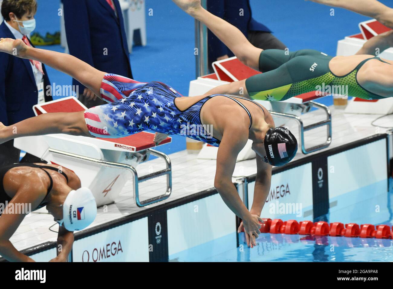 Kathleen Ledecky concurrence sur le 200 m libre féminin pendant les Jeux Olympiques Tokyo 2020, natation, le 28 juillet 2021 au centre aquatique de Tokyo, à Tokyo, Japon - photo Yoann Cambefort / Marti Media / DPPI crédit: Agence photo indépendante/Alay Live News Banque D'Images