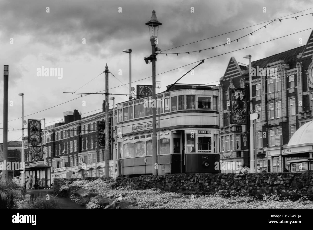 Visite en tramway du patrimoine de Blackpool Banque D'Images